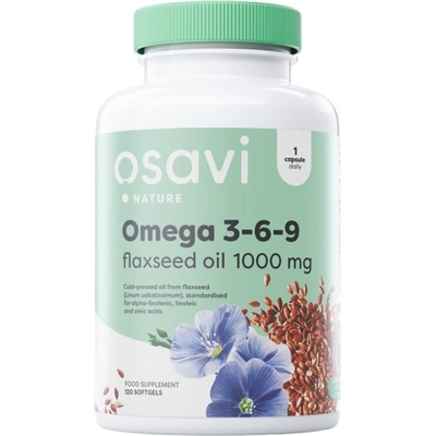 Osavi Omega 3-6-9 Flaxseed Oil 1000 mg [120 Гел капсули]