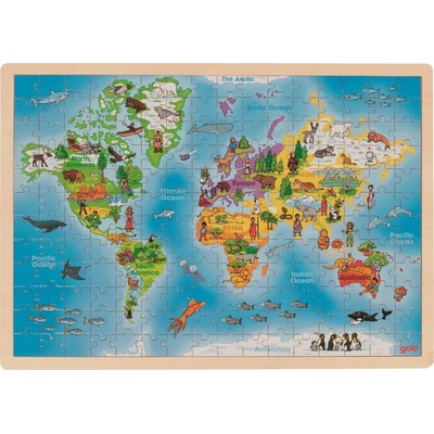 Goki drevené Mapa sveta 192 dielov