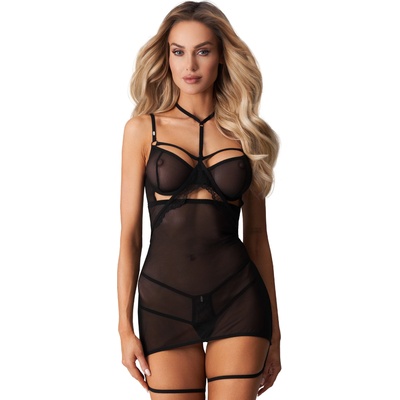 Obsessive Еротична нощница ARROWELV-65346-Czarny - Черен, размер XXL/XXXL