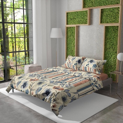 Png Панагюрище Двоен спален комплект с един плик Меко Акварел 100% памук