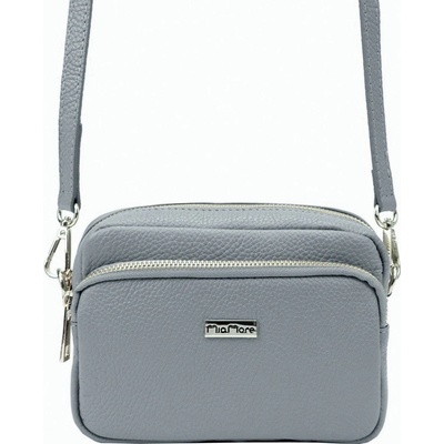Mia More Malá kožená crossbody kabelka no. 062 šedá