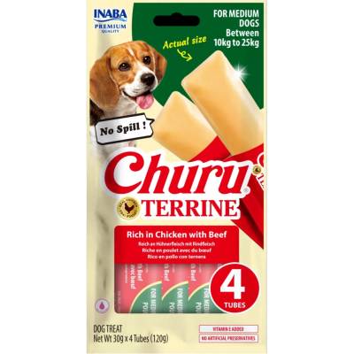 Inaba Churu Terrine dog kura s hovädzím 4 x 30 g