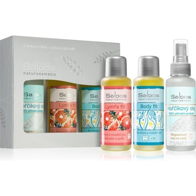 Saloos Bio Body And Massage Oils Body Fit & Lymfa Fit & Magnesium подаръчен комплект за спортисти