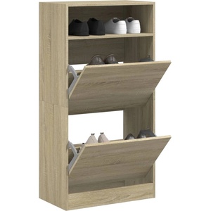 vidaXL Шкаф за обувки, сонома дъб, 60x34x116 см, инженерно дърво (840017)