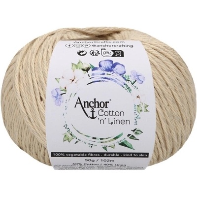 Anchor Cotton 'n' Linen 00003 Bone Плетене на една кука прежда (4680004-00003)