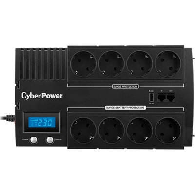 CyberPower Десктоп енергоспестяващ UPS с AVR и LCD дисплей, 1000VA/600W, 8x Schukо (BR1000ELCD)