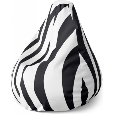 Sablio sedací vak Pear vzor zebry 140 x 100 x 25 cm