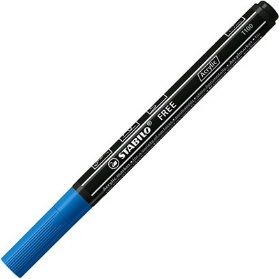 Stabilo Free Acrylic T100 kulatý hrot 1-2 mm tmavomodrý 452869