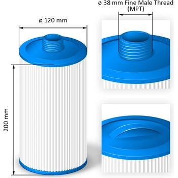 Crystalline Pool Spa Filter Filtrační kartuše SC716