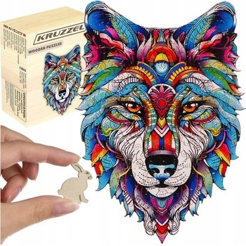 Kruzzel 24552 Drevené puzzle vlk, 170 ks