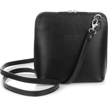 Vera Pelle K03 dámská kožená crossbody kabelka černá