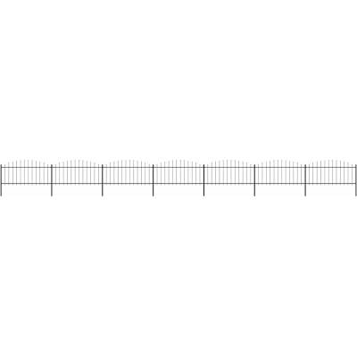 OMAXI Zahradní plot s kopím nahoře ocelový 1172 x 75 cm černý 714387