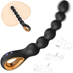 SuperLove Flexible Vibrating Silicone Anal Beads Black