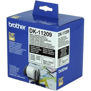 Brother Етикети DK11209, за адреси, 29 x 62 mm, бели, 800 броя в ролка (DK11209)