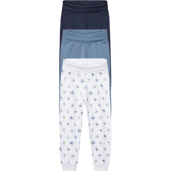 Lupilu Detské bavlnené tepláky pre bábätká BIO 3 kusy biela námornícka modrá modrá