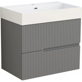 Inter ceramic МЕБЕЛ ЗА БАНЯ С УМИВАЛНИК Еloria 7056 grey 70х55х44см pvc СИВ (7056)