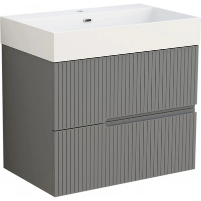 Inter ceramic МЕБЕЛ ЗА БАНЯ С УМИВАЛНИК Еloria 7056 grey 70х55х44см pvc СИВ (7056)