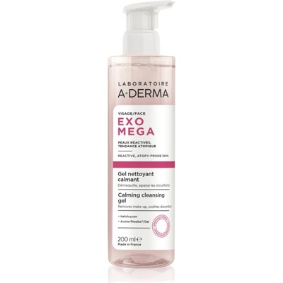 A-DERMA Exomega Calming Cleansing Gel почистващ и премахващ грима гел с успокояващ ефект 200ml