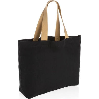 Nefarbená veľká taška Impact z 240g recykl. canvas AWARE™, čierna