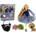 LEAN Toys Кукла Lean Toys - Emily, с черна чанта и кученце, 30 cm (13900)