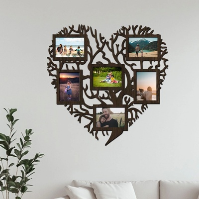 dřevo života Dřevěný fotorámeček Srdcový strom II Zvolte barvu dekoru: Wenge, Velikost fotografie: 13x18