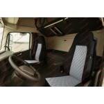  Комплект 1+1 тапицерия от еко кожа за volvo fh euro 6 2016-2020 - сиво-черно