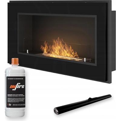 Simplefire Závesný biokrb na zabudovanie Frame 900 so sklom Čierny