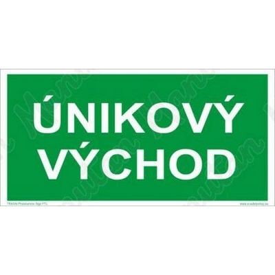 Únikový východ, samolepka 400 x 200 x 0,4 mm, fotoluminiscenční