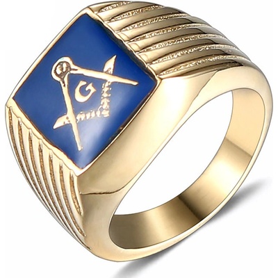 Steel Edge Pánský pečetní prsten chirurgická ocel SEWJHC54 Svobodní zednáři