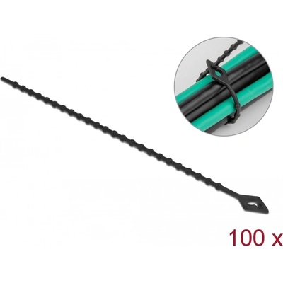 Delock Връзки за многократна употреба Hx 150 x W 2, 4 mm 100 бр. Черни