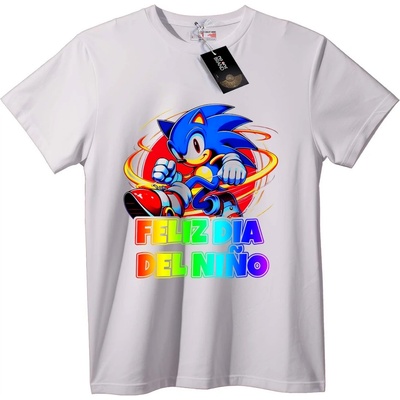 NOONEBRAND Тениска Sonic Честен Детски ден - 2XL, White