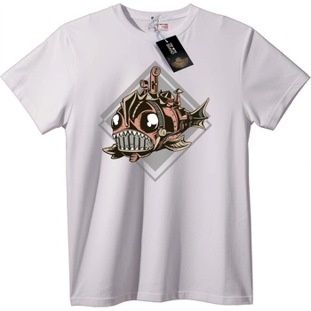 NOONEBRAND Тениска Стиймпанк Риба - XL, Black