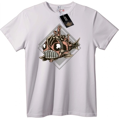 NOONEBRAND Тениска Стиймпанк Риба - XL, Black
