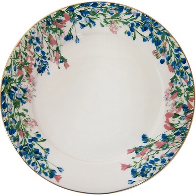 Clayre & Eef Porcelánový dezertní talíř s květy Floweries 21 x 2 cm