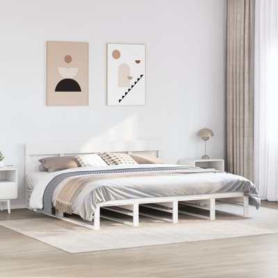 zahrada-XL 3302304 Postel bez matrace bílá masivní borovice