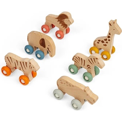 Bigjigs Toys Zvieratká na kolieskach Safari 1 ks