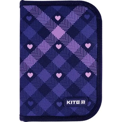 Kite Ученически несесер правоъгълен Kite Check and Hearts 621