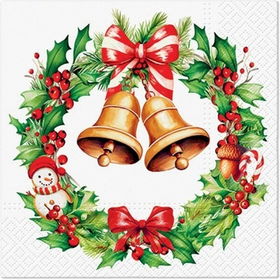 PAW SDL240600 Jingle Bells Bliss servítky 33x33cm 3V vianočné 20ks