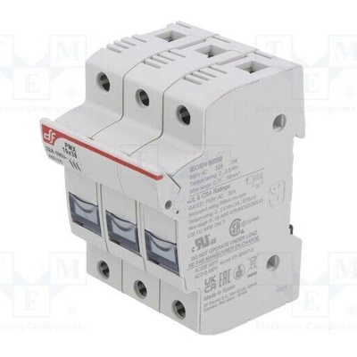 DF ELECTRIC 485105 Zásuvka; 10x38mm; na přípojnici DIN; 32A; 690VAC; Póly: 3; 750VDC