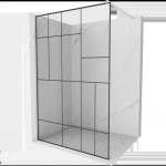 Mexen Kioto душ-стена Walk-in 120 x 200 см, черен модел 8 мм, матиран никел - 800-120-101-97-78 (800-120-101-97-78)