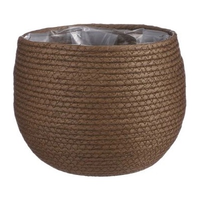 Mica КАШПА ПЛЕТЕНА КРЪГЛА jorck С НАЙЛОН 19х22см. КАФЯВА (1094115)