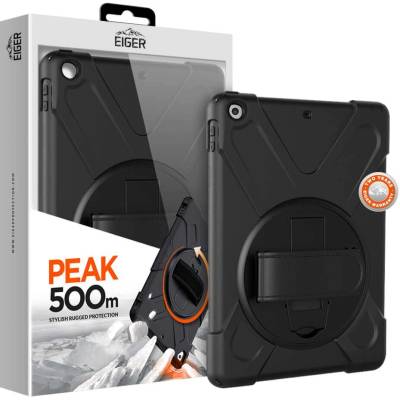 Eiger Peak 500m Case - удароустойчив хибриден кейс от най-висок клас за iPad 7 (2019), iPad 8 (2020) (черен)
