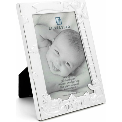 Kovový stojací rámček v striebornej farbe 27x11 cm Baby – Zilverstad