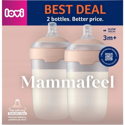 Lovi Mammafeel Bottle kojenecká láhev 3 m+ 2 x 250 ml