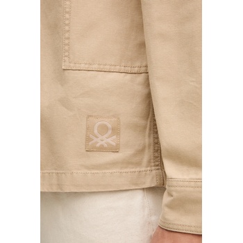 Benetton Дънкова риза United Colors of Benetton в бежово със стандартна кройка с класическа яка 5QHDUQ060 (5QHDUQ060)