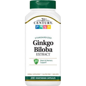 21st Century Ginkgo Biloba Extract, 200 капсули, 21st Century (9150)