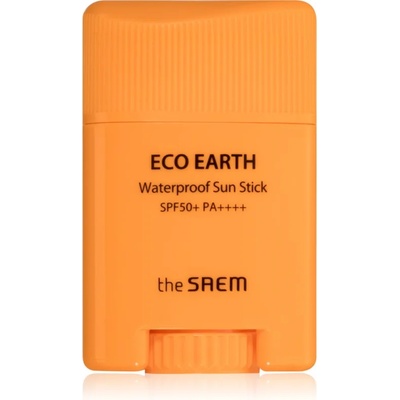 the SAEM Eco Earth Waterproof водоустойчив крем за лице за изкуствен тен в стик SPF 50+ 17 гр
