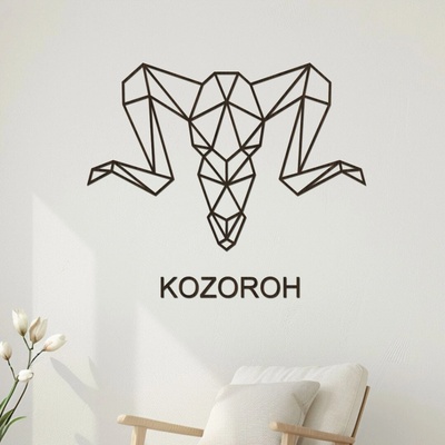 dřevo života Dřevěná samolepka na zeď znamení KOZOROH Zvolte rozměr šxv (cm): 20x17, Zvolte barvu dekoru: Wenge