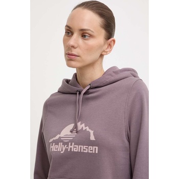 Helly Hansen Суичър Helly Hansen NORD GRAPHIC в лилаво с качулка с принт 62981 (62981)