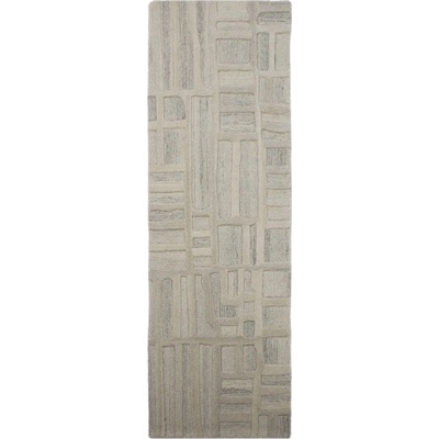 Flair Rugs Сиво-бежова ръчно изработена вълнена пътека 80x300 cm Elva - Flair Rugs (503119381164)